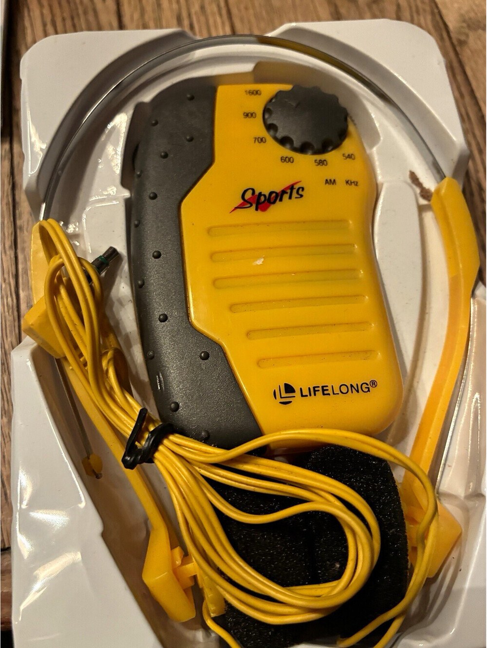 Lifelong Lifelong Sports AM Portable Radio w/ Headphone Jack, Yellow/Gray